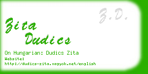 zita dudics business card